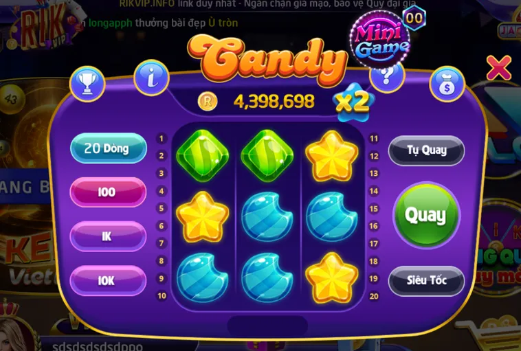 Khám Phá Thế Giới Kẹo Ngọt Minigame Candy Tại RikVip Đỉnh Cao Với Thưởng Khủng