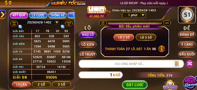 Khám Phá Siêu Phẩm Lô Đề Siêu Tốc Tại RikVip Với Tỷ Lệ Thắng Cực Khủng
