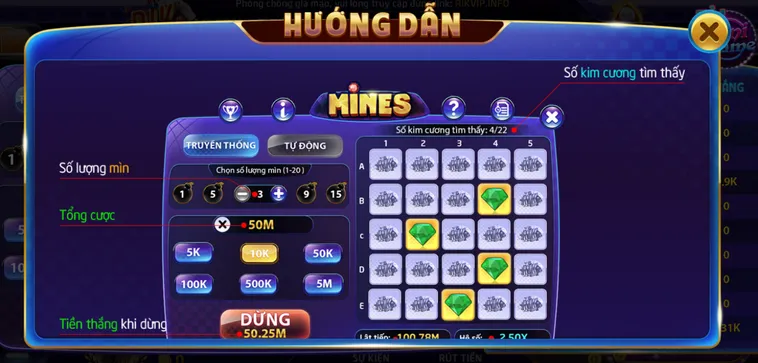 Chinh Phục Thử Thách Dò Mìn Tại Minigame Mines RikVip Với Cơ Hội Nhận Thưởng Cực Khủng