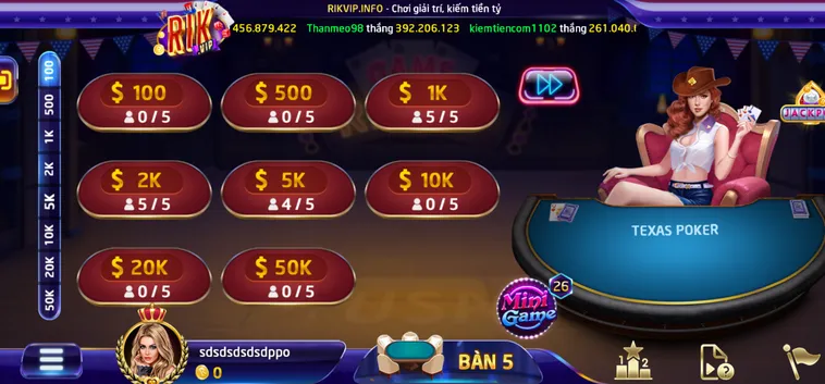 Texas Poker Tại RikVip Sân Chơi Đấu Trí Đẳng Cấp Với Những Phần Thưởng Triệu Đô